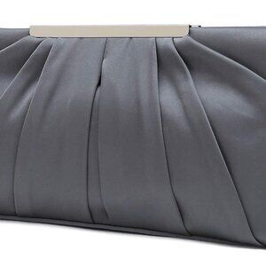 CHARMING TAILOR Clutch Evening Bag Elegant Pleated Satin Formal Handbag